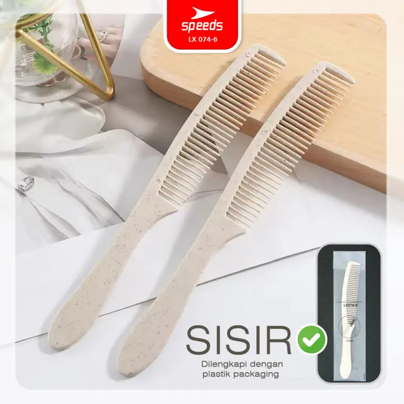 SPEEDS Sisir Rambut Wheat Straw Composite 074-6