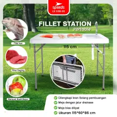 SPEEDS Meja Wastafel Kitchen Sink Portabel 115x60x86cm 038-30