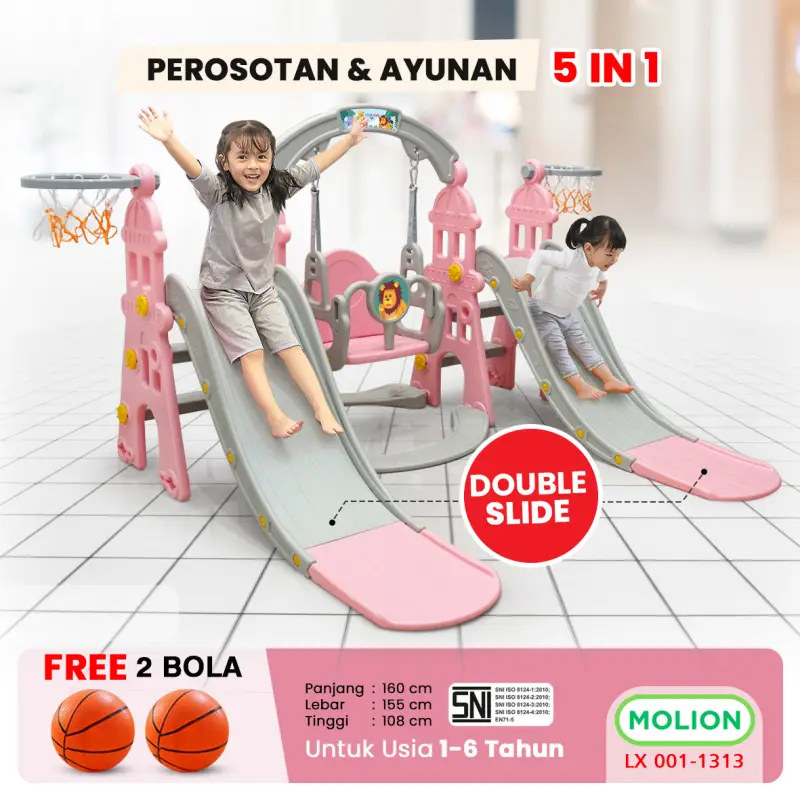 SPEEDS Mainan Perosotan 5in1 Double Slide 001-M1313