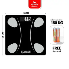 SPEEDS Timbangan Berat Badan Digital Max 180kg 040-16