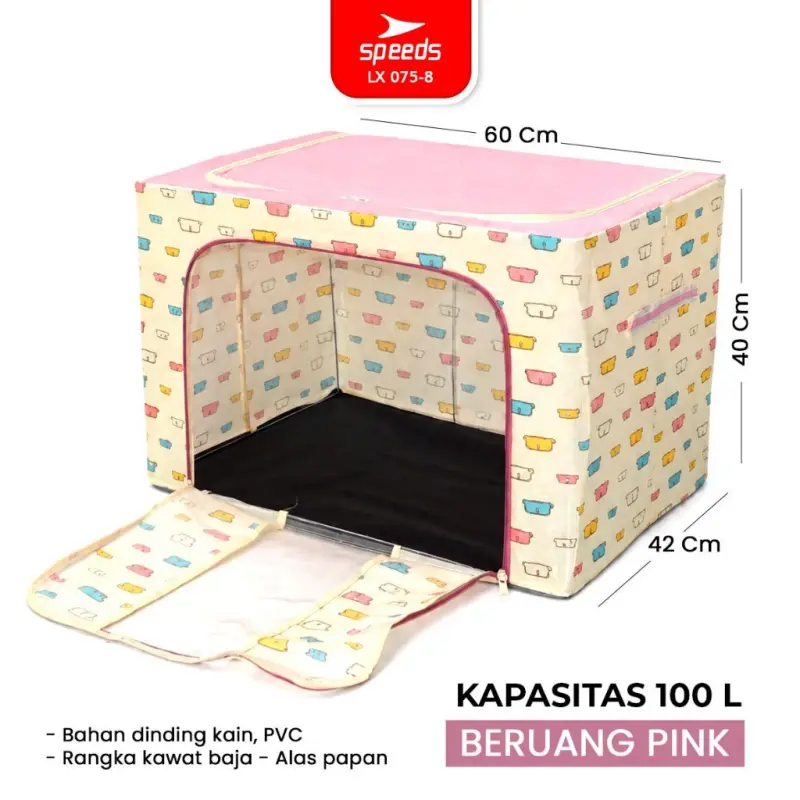 SPEEDS 66L 100L Multipurpose Oxford Storage Box Jumbo Multifunctional Cloth Strange Box 075-8