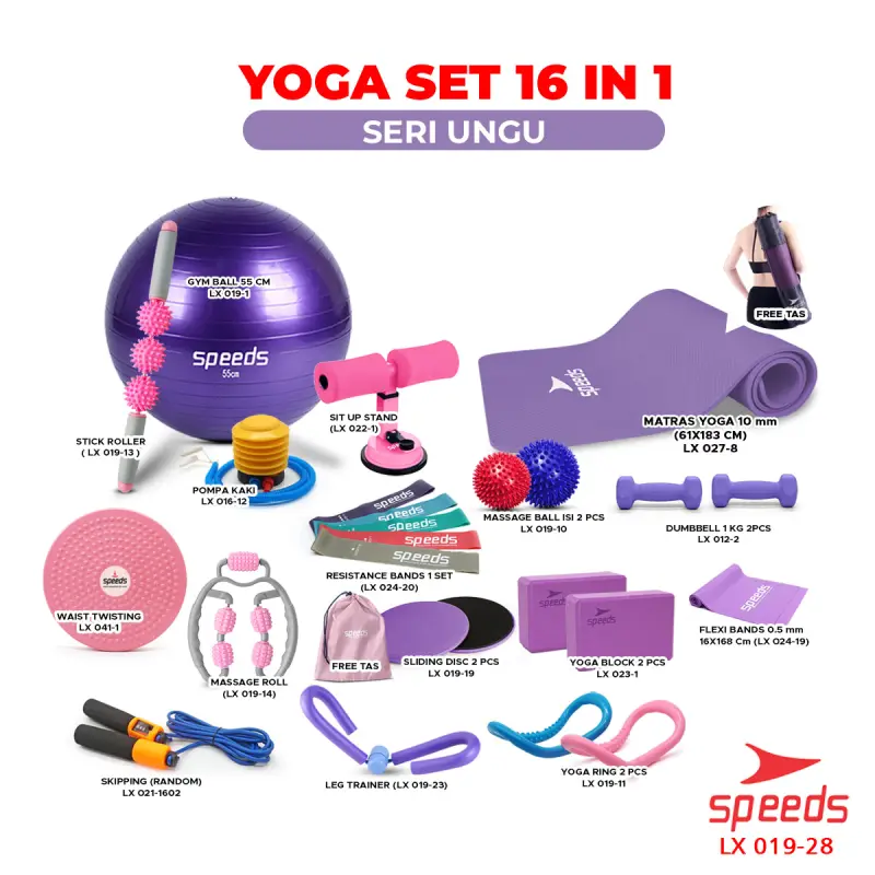 SPEEDS Alat Yoga 1 Set 16in1 019-28