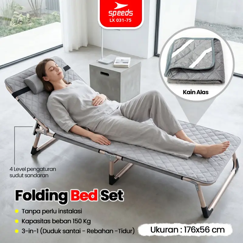 SPEEDS Folding Chair Folding Bed Velbed Lazy Chair Folding Bed Chair Bed 031-75