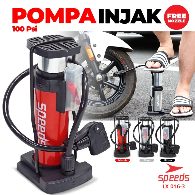 SPEEDS Pompa Angin Injak 100 Psi 016-3