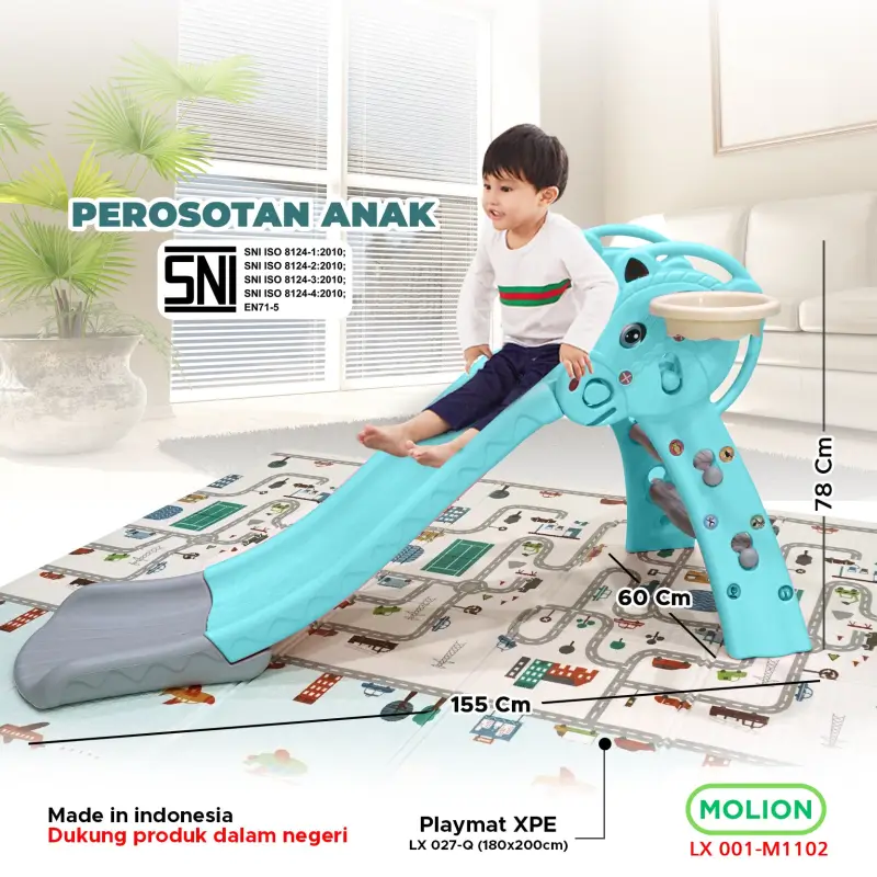 Mainan SNI Perosotan Anak Prosotan Pagar Ayunan Kuda Kudaan Karpet Berstandar 001-M1102