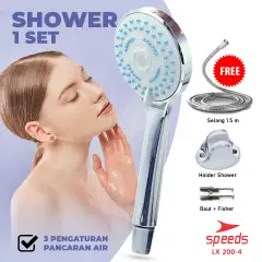 SPEEDS Shower Aerator Kepala Shower + Selang 200-4