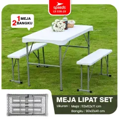 SPEEDS Meja Lipat Plastik SET 113x62x71cm 038-29