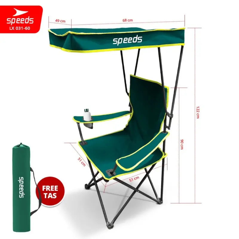 SPEEDS Kursi Lipat Outdoor Dengan Kanopi 031-60