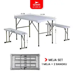 SPEEDS Meja Lipat Plastik SET 113x62x71cm 038-29