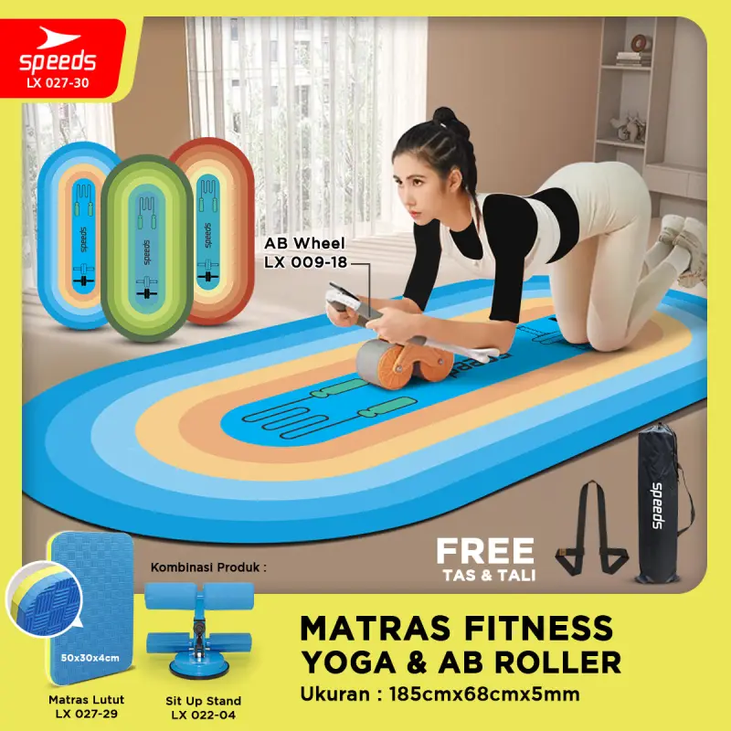 SPEEDS Yoga Mat Ab Wheel Anti Slip 027-30