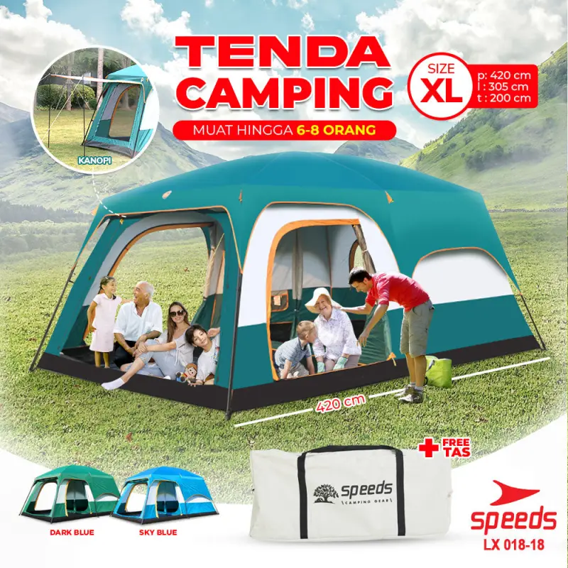 SPEEDS Tenda Camping Manual Muat 6-8 Orang 018-18