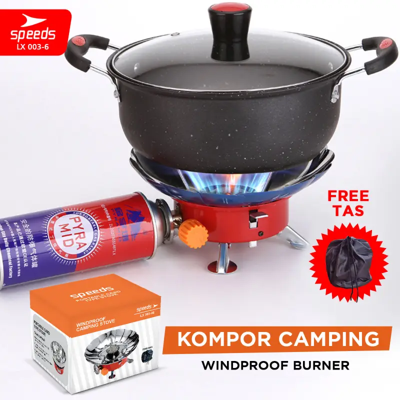 SPEEDS Gas Camping Stove Mini Natural Cooking Stove Folding Flower Windproof WindProof Nesting Portable+BAG 003-6
