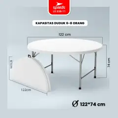 SPEEDS Meja Lipat Bulat Plastik Serbaguna 038-15