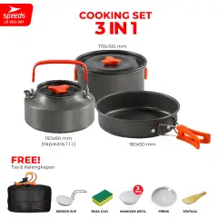 SPEEDS Alat Masak Camping Panci Set 3in1 003-301