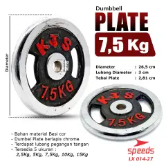 SPEEDS Plate Dumbell Plate Barbel 7,5 kg Diameter 3 cm 014-27