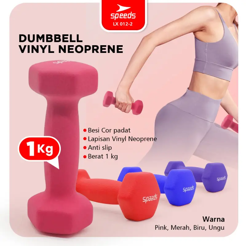 SPEEDS Dumbell Barbel Vinyl 1Kg 012-2