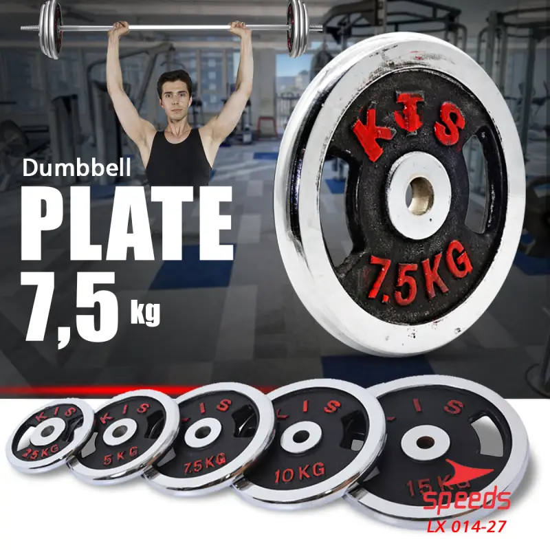 SPEEDS Plate Dumbell Plate Barbel 7,5 kg Diameter 3 cm 014-27