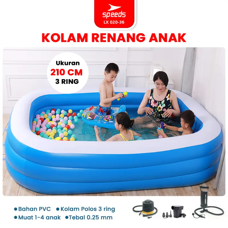SPEEDS Kolam Renang Tiup 210x140x56cm 020-36