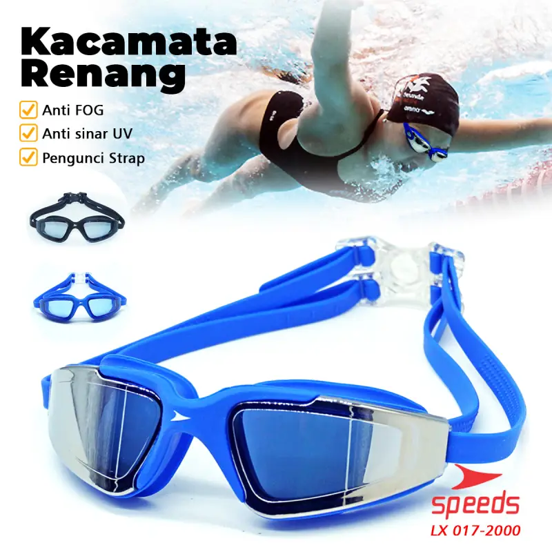 SPEEDS Kacamata Renang Dewasa Antifog Anti UV 017-2000