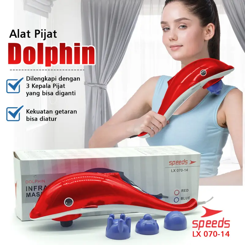 SPEEDS Alat Pijat Dolphin 3in1 Dolphin Massage Hand Massager Alat Pijat Elektrik 070-14