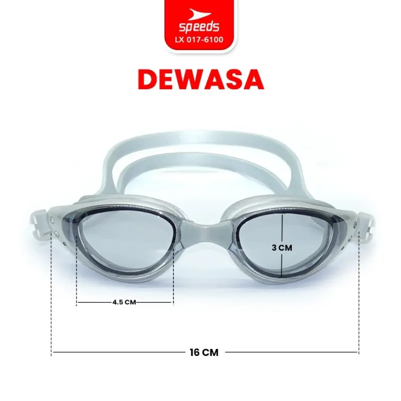 SPEEDS Kacamata Renang Dewasa Anti UV Fog 017-6100