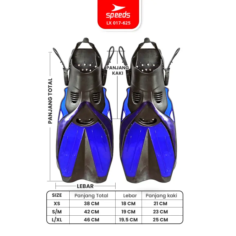 SPEEDS Fins Kaki Katak Diving 017-625