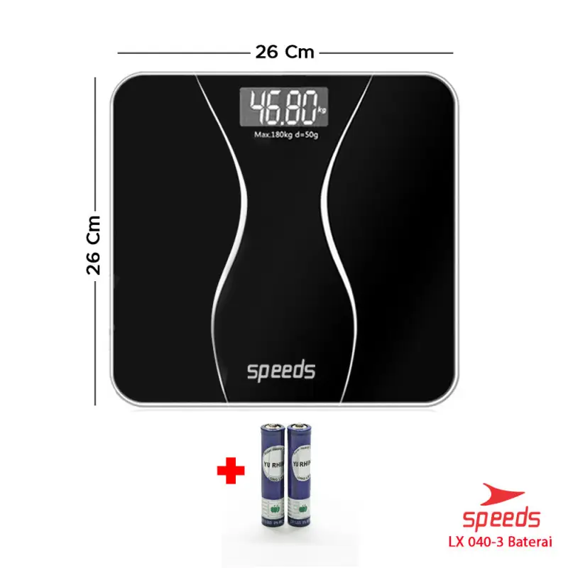 SPEEDS Timbangan Badan Digital Max 180kg 040-3