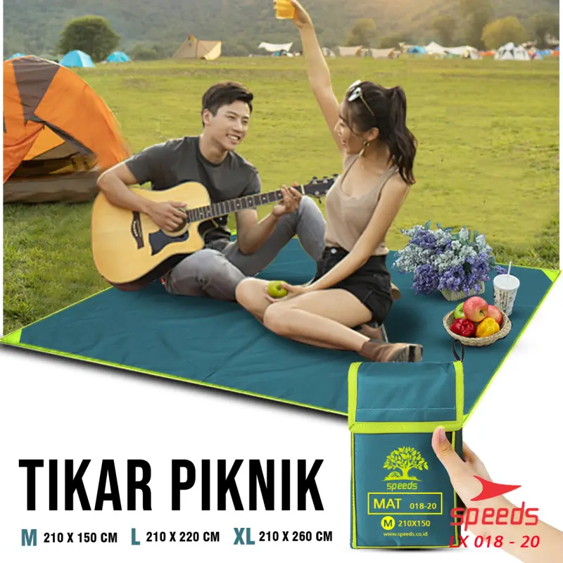 SPEEDS Tikar Lipat Untuk Tamasya Ukuran M L XL 18-20