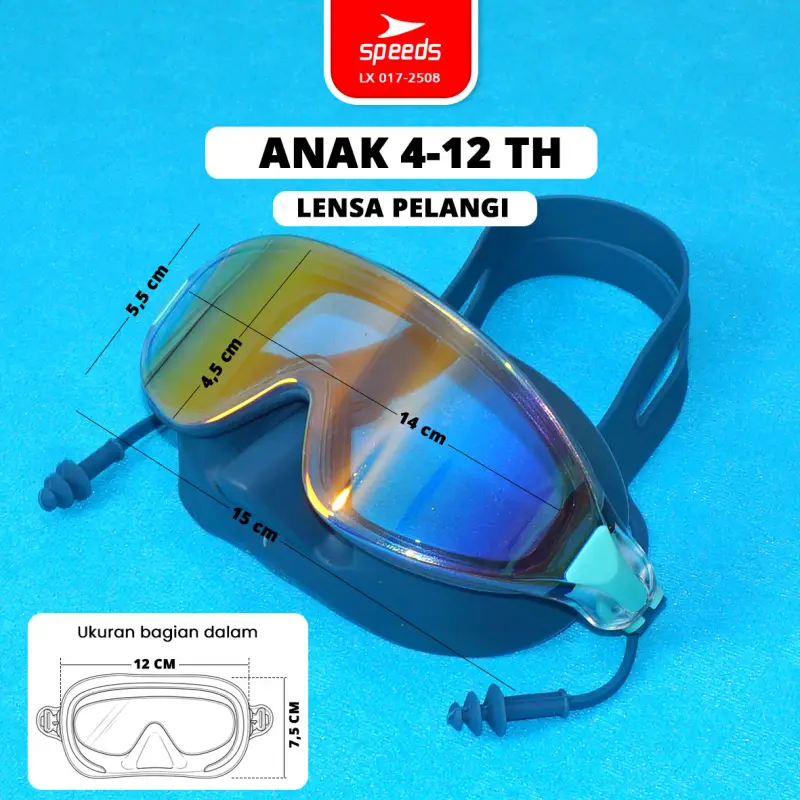 SPEEDS Kacamata Renang Anak + Earplug Anti Fog 017-2508