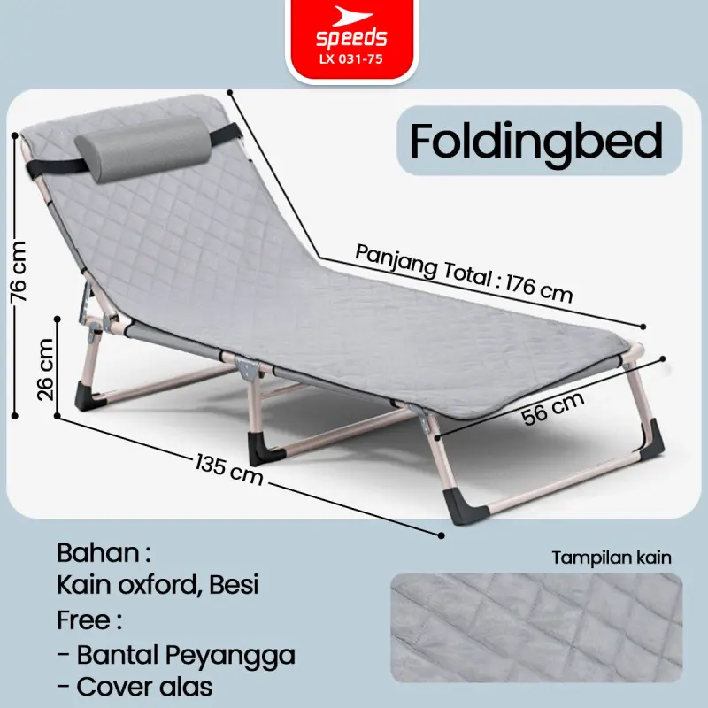 SPEEDS Kursi Malas Lipat 176x56x26cm 031-75